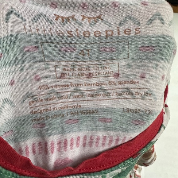 Little Sleepies Two Piece Christmas Bamboo Pajama Set in Fair Isle - Picture 5 of 5